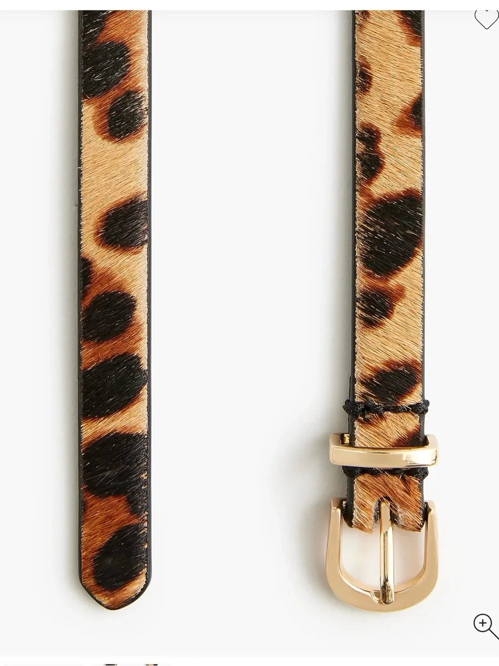 NWT J. Crew Leopard Print Skinny Belt with Gold Buckle size M-L - Picture 2 of 4